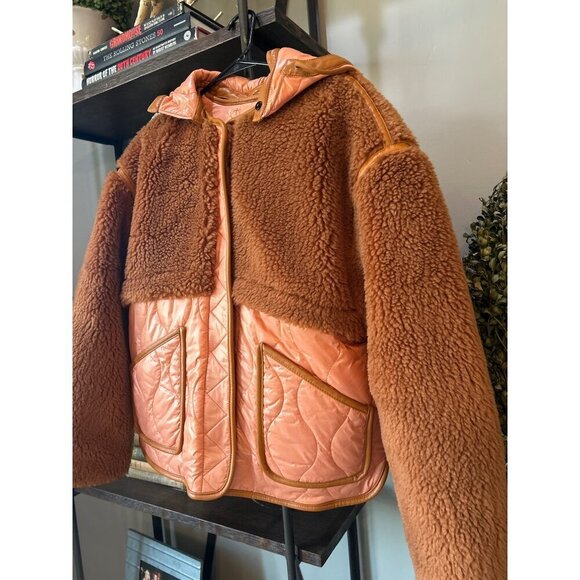 Forte Forte Reversible Teddy Coat Rust Orange Womens Size II Small 6 - Picture 7 of 11